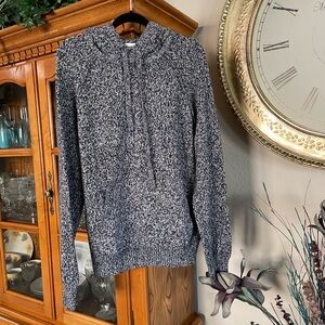 🖤 NWOT GOODFELLOW Marbled Black white gray hoodie Men size Large kangaroo pocket